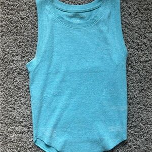 American Eagle Turquoise Ribbed Tank Top
